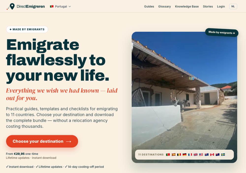 DirectEmigreren.nl website