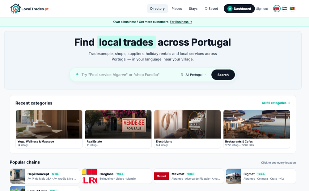 LocalTrades.pt website